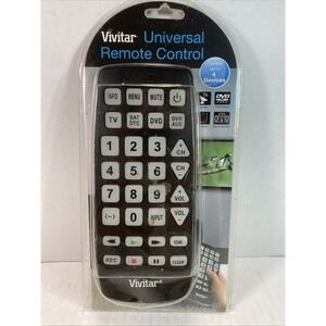 Vivitar 4 Device Jumbo Universal Remote Control #VIV-URC-730 MID#3290116